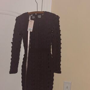 Brand new with tags house of cb brown dress with mesh